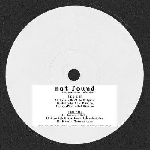 Tapa de Various Artists – Not Found 001 [NTF001]